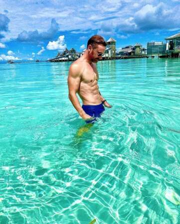 Et David Guetta a prouvé qu'il avait pas mal de muscles sur ce cliché pris aux Maldives.