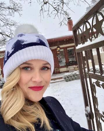 Selfie sous la neige pour Reese Witherspoon.