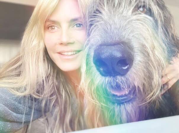 Selfie canin pour Heidi Klum et Anton.