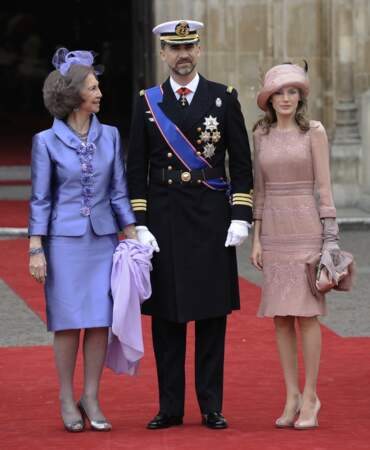La cour d'Espagne est aussi bien représentée avec la reine Sofia, le prince Felipe et son épouse la princesse Letizia