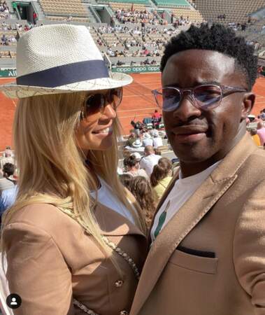 Elodie Mavuba et son mari Rio à Roland-Garros