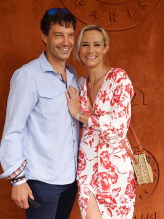 Élodie Gossuin et son mari Bertrand Lacherie à Roland-Garros, samedi 12 juin