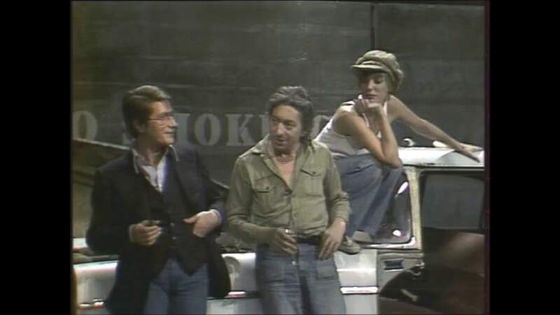Avec ses amis Serge Gainsbourg et Jane Birkin pendant l'émission Top A en 1974.