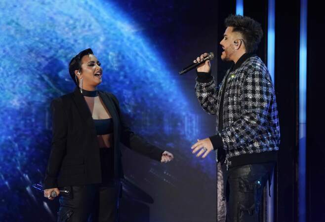Demi Lovato et Adam Lambert, à Los Angeles.