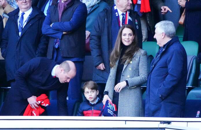 Kate Middleton, le prince William et leur fils George en tribunes pour le Tournoi des Six Nations
