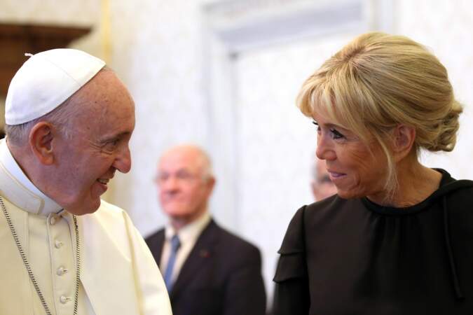 En 2018, Brigitte Macron rencontre le souverain pontife au Vatican
