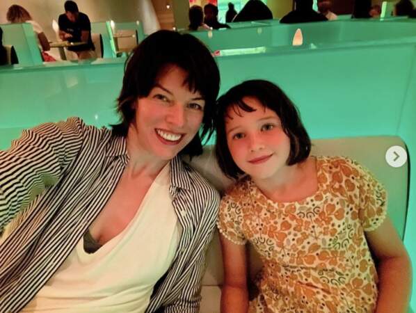 Milla Jovovich et sa fille Dashiel.