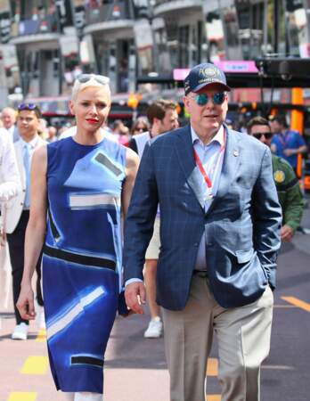 28 mai 2022 : le prince Albert et Charlène de Monaco lors du grand prix de Formule 1 