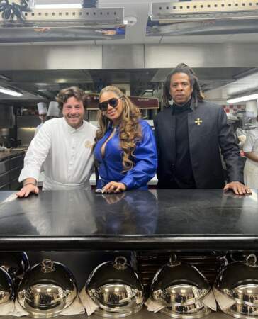 Des amis en cuisine : Jean Imbert, Beyoncé et Jay Z. 