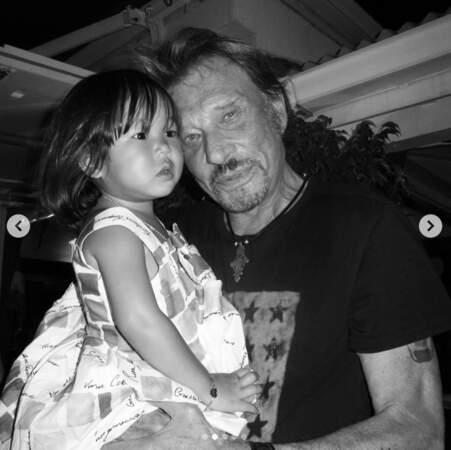 A l'occasion du 5e anniversaire de sa mort, Joy Hallyday a publié cette tendre photo avec son papa rockeur.