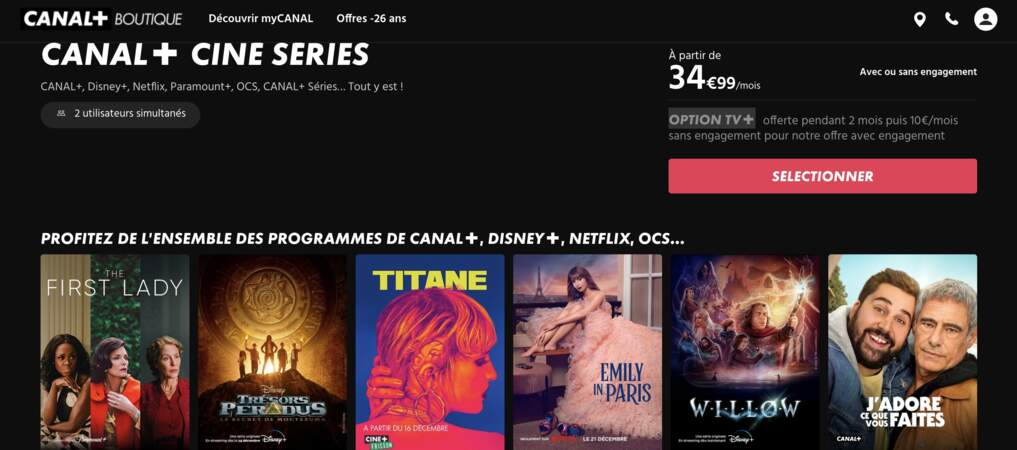 Un abonnement “Canal+ Ciné Série” - Canal+