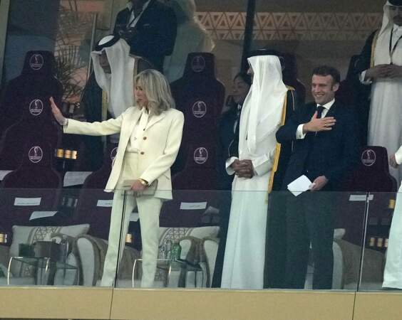 Brigitte Macron était elle aussi au rendez-vous pour cette rencontre sportive.