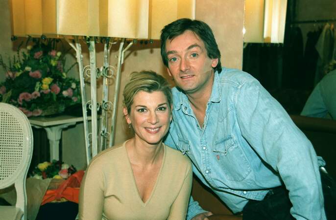 Michele Laroque et Pierre Palmade pour la première de leur spectacle Ils se sont aimés en 2001.