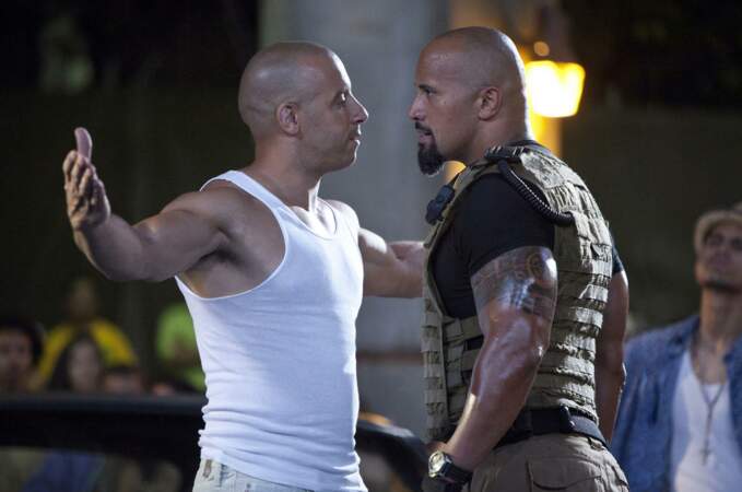 Pour le plus grand plaisir des spectateurs, la saga Fast & Furious oppose deux musclor du cinéma : Dwayne Johnson et son ennemi, Vin Diesel. 