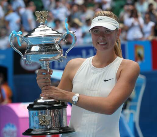 Maria Sharapova, victorieuse de l'Open d'Australie l'année de ses 21 ans.