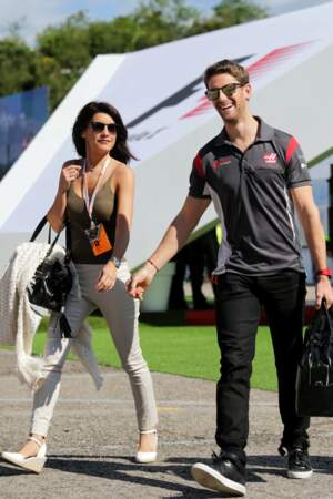 Le couple lors du Grand Prix de Barcelone, lorsque Romain Grosjean était pilote pour Haas. 