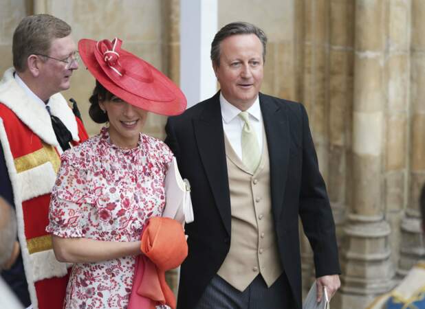 David Cameron et son épouse Samantha Cameron, dans un imprimé floral