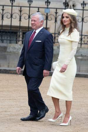 La reine Rania de Jordanie avait opté pour une élégante robe ivoire