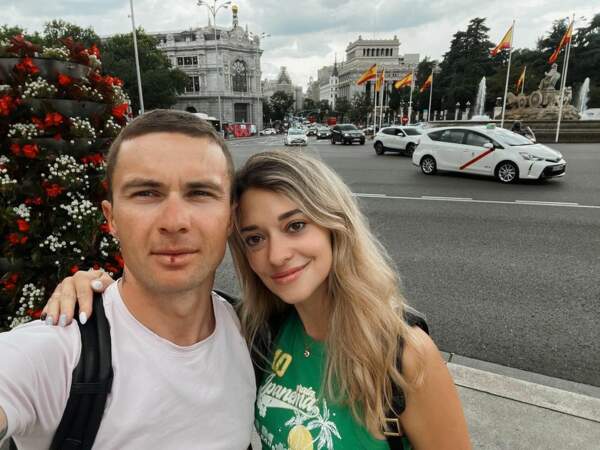 Alexey Lutsenko et sa compagne Elena