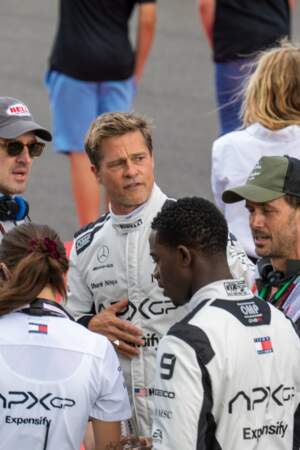 Brad Pitt, lui, était concentré pour assurer au mieux son rôle de pilote de F1