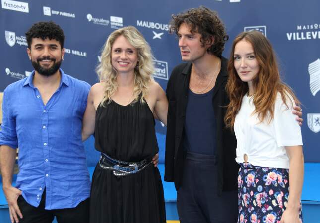 L'équipe du film "Le Temps d'aimer" : Amin Bouhafa, Katell Quillévéré , Vincent Lacoste et Anaïs Demoustier.