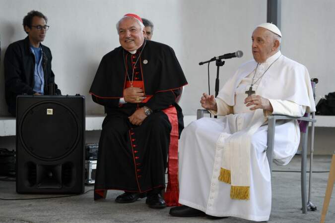 Le pape François aux côtés de Monseigneur Jean-Marie Aveline, l'archevêque de Marseille