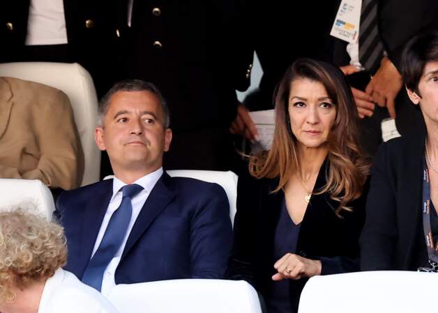 Gérald Darmanin et sa femme Rose-Marie Devillers au stade Vélodrome