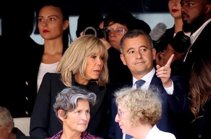 Brigitte Macron et Gérald Darmanin au stade Vélodrome