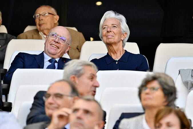 La présidente de la Banque centrale européenne, Christine Lagarde, au stade Vélodrome 