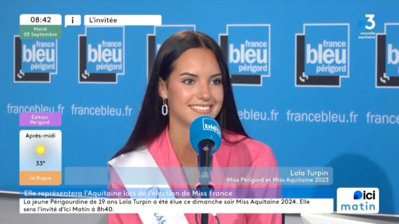 Lola Turpin, Miss Aquitaine 2023, 
a 19 ans.