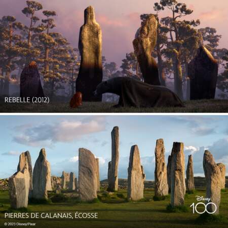 Les Calanais Standing Stones, un site mégalithique renommé situé sur l'île de Lewis en Écosse, ont inspiré les paysages de Rebelle.