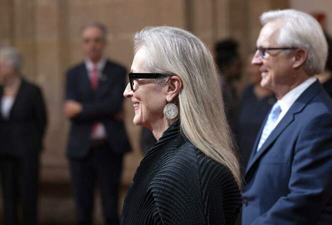 Lauréate du prix Princesse des Asturies, Meryl Streep est reçue par la famille royale espagnole lors d'une réception à Oviedo