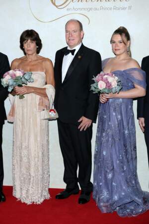 La princesse Stéphanie de Monaco, le prince Albert II de Monaco et Camille Gottlieb au Bal du Centenaire