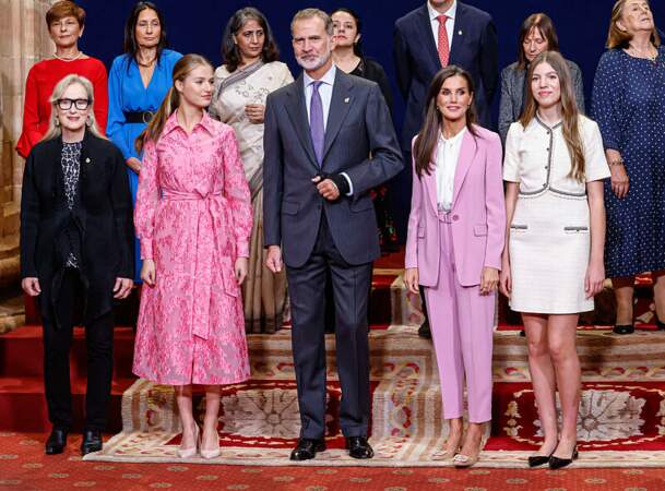 La famille royale d'Espagne réunie aux côtés de Meryl Streep, lauréate du prix Princesse des Asturies (Culture) 