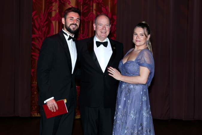 Jordan Klein, le prince Albert II de Monaco et Camille Gottlieb au Bal du Centenaire 
