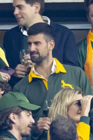 Novak Djokovic à la finale de la coupe du monde de rugby Afrique du Sud/Nouvelle-Zélande 