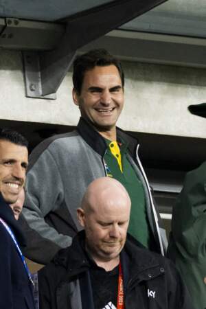 Roger Federer à la finale de la coupe du monde de rugby Afrique du Sud/Nouvelle-Zélande 