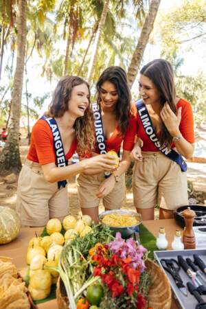 Les Miss régionales ont pu faire un cours de cuisine lors du voyage de préparation en Guyane.