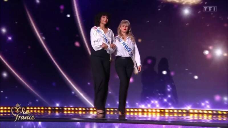 Vaimalama Chaves (Miss France 2019) et Sabrina Belleval (Miss France 1982)