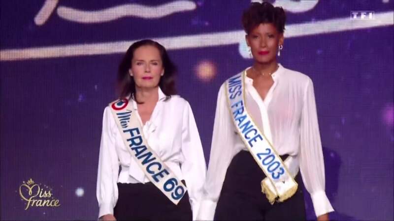 Suzanne Angly (Miss France 1969) et Corinne Coman (Miss France 2003)