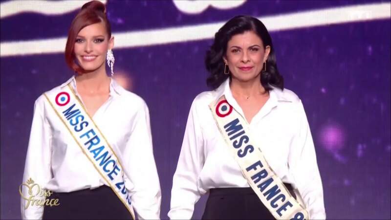 Maëva Coucke (Miss France 2018) et Suzanne Iskandar (Miss France 1985)
