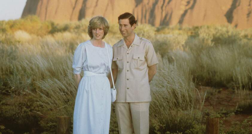 Charles et Diana lors de leur voyage en Australie en mars 1983.