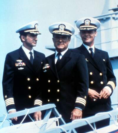 David Soul et Robert Conrad dans le téléfilm "Le cinquième missile" en 1986.