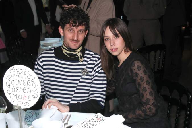 Clément Géray et Kim Higelin (Petite-fille de Jacques Higelin) au "Dîner de la Mode" au bénéfice du Sidaction