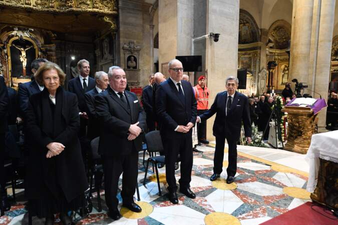 La cérémonie funéraire du prince Victor Emmanuel de Savoie en la présence de la reine Sofia d'Espagne, John Dunlap et le prince Albert II de Monaco