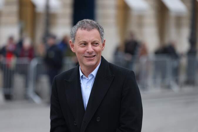 Marc-Olivier Fogiel a assisté à l'hommage national à Robert Badinter devant le ministère de la Justice sur la place Vendôme à Paris le 14 février 2024
