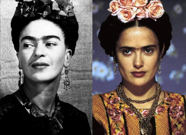 Frida Kahlo interprétée par Salma Hayek dans le film Frida en 2003.