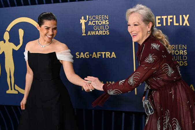 America Ferrera et Meryl Streep ont foulé le tapis rouge quasiment au même moment. 