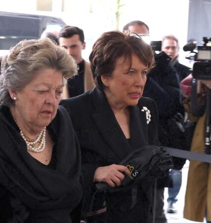 Roselyne Bachelot lors de la cérémonie d'enterrement de Frédéric Mitterrand
