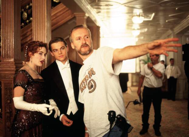 James Cameron sur le tournage de "Titanic" en 1996.